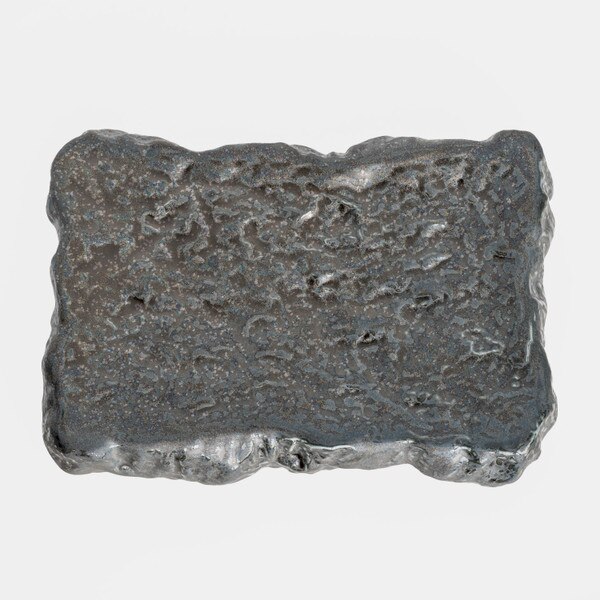Image of Silver Rock Raised Abstract Plate 6.75" 3