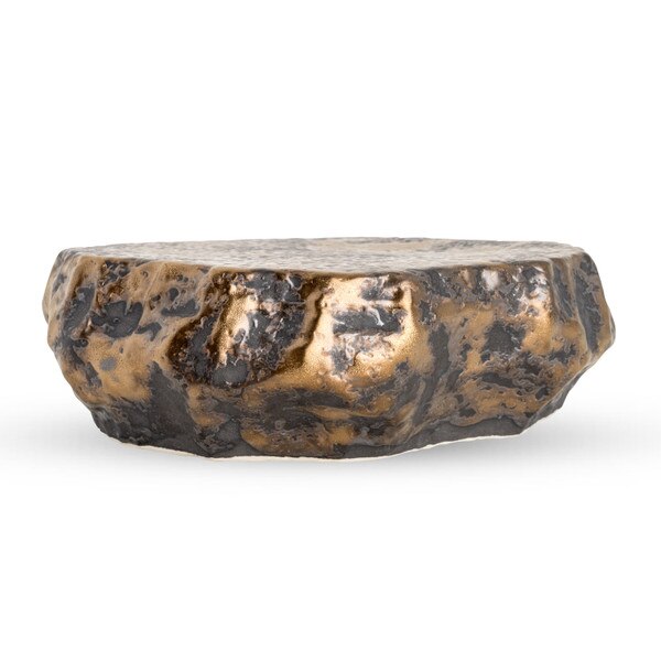 Image of Kaji Brass Raised Abstract Plate 6.75" 2