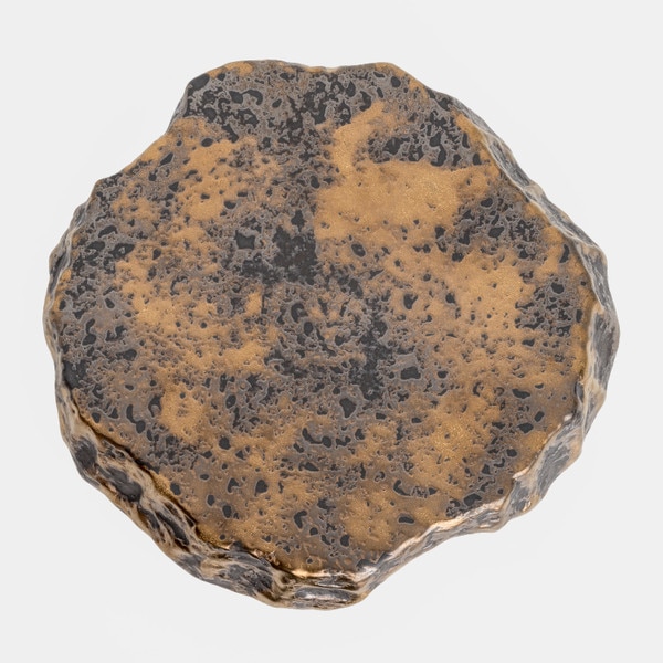 Image of Kaji Brass Raised Abstract Plate 6.75" 3
