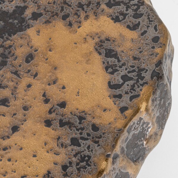 Image of Kaji Brass Raised Abstract Plate 6.75" 4