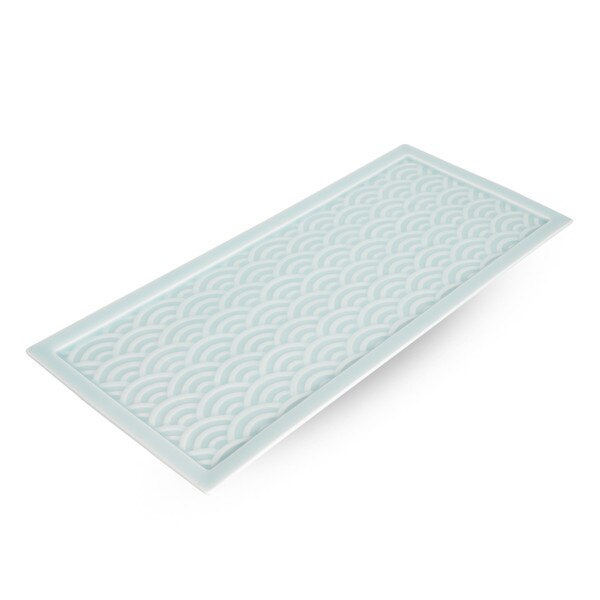 Image of Light Green Wave Rectangular Plate 14.75" 1