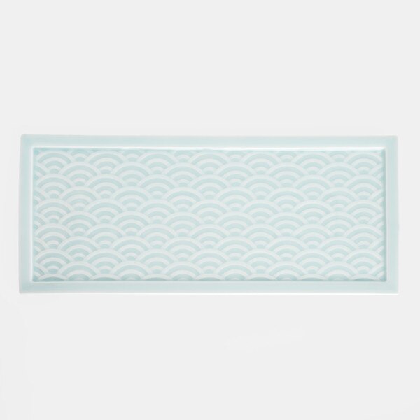 Image of Light Green Wave Rectangular Plate 14.75" 3