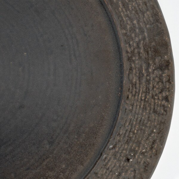 Image of Half Glaze Brown Flat Round Plate 9.5" 4