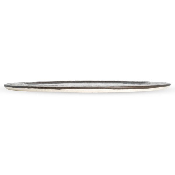 Image of Half Glaze Brown Flat Round Plate 12.25" 2