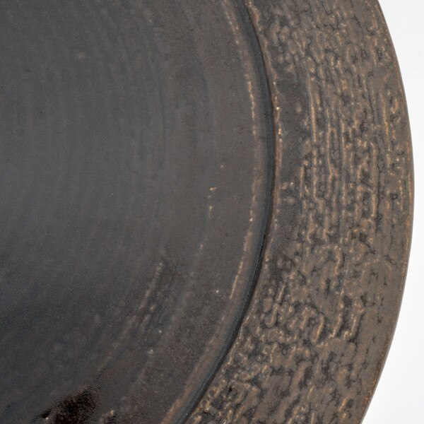 Image of Half Glaze Brown Flat Round Plate 12.25" 4