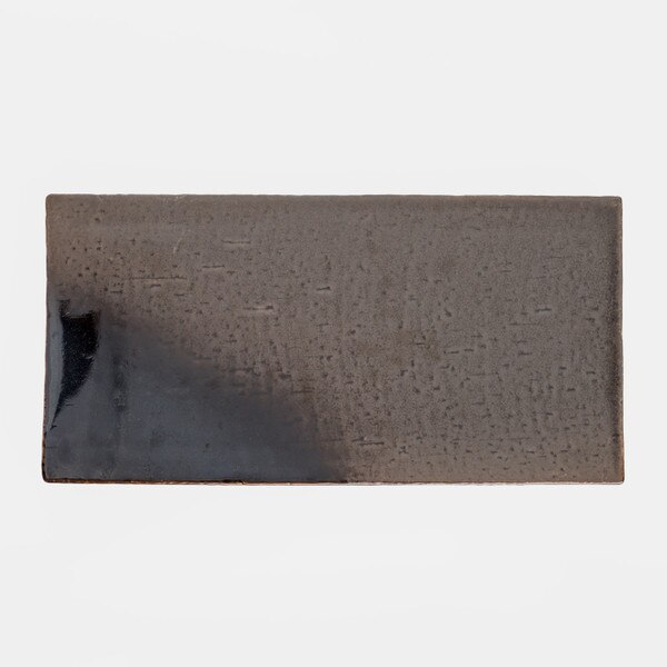 Image of Chakessho Half Glaze Raised Rectangular Plate 10" 3