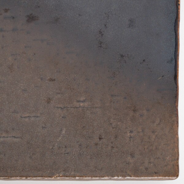 Image of Chakessho Half Glaze Raised Rectangular Plate 10" 4
