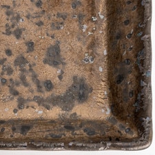 Aged Brass High Rim Rectangular Plate 7.75" hover-image