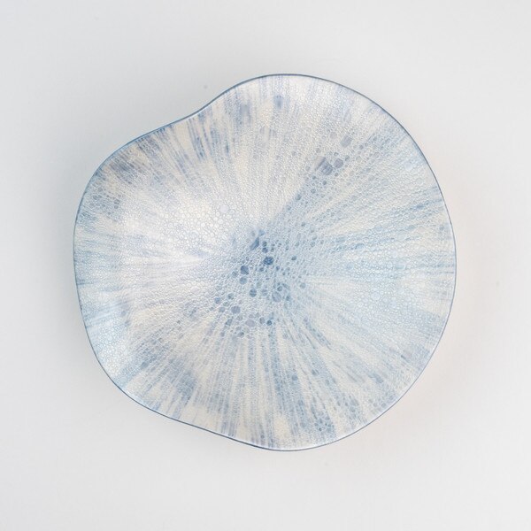 Image of Blue Radiant Seafoam Abstract Plate 8.25" 3