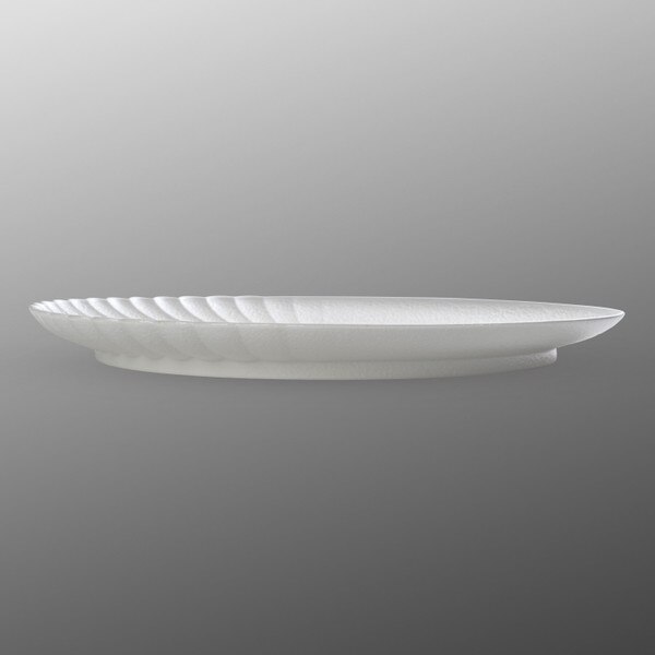 Image of White Seafoam Floral Round Plate 9" 2