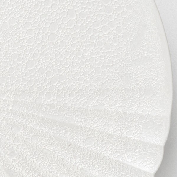 Image of White Seafoam Floral Round Plate 9" 4