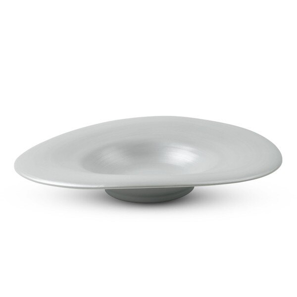 Image of Pearl White Handmade Wide Rim Coupe Plate 9.75" 1