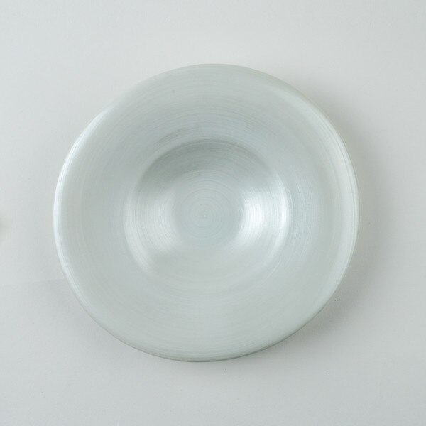Image of Pearl White Handmade Wide Rim Coupe Plate 9.75" 3