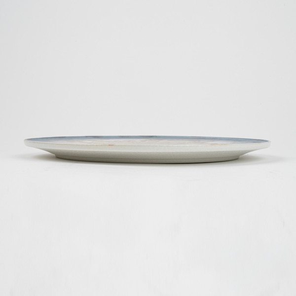 Image of Sea Marble Flat Round Plate 9" 2