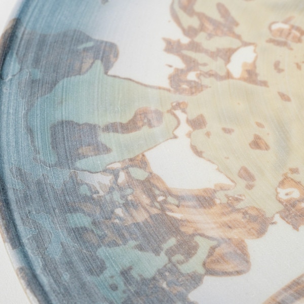 Image of Sea Marble Flat Round Plate 9" 4