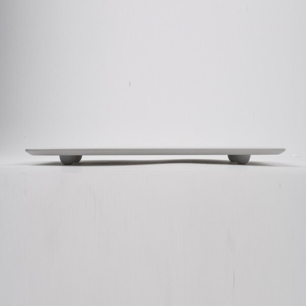 Image of Matte White Footed Flat Rectangular Plate 11.75" 2