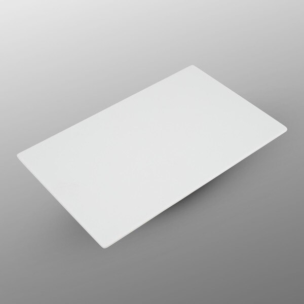 Image of Matte White Footed Flat Rectangular Plate 10.75" 1