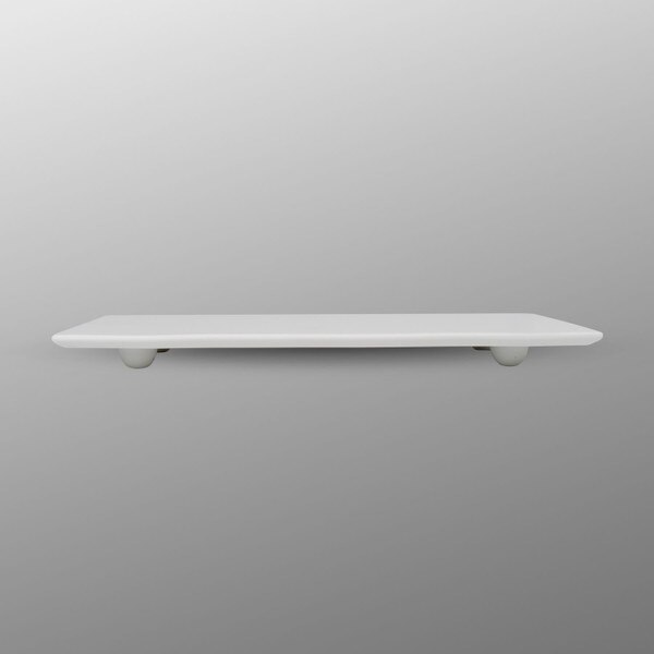 Image of Matte White Footed Flat Rectangular Plate 10.75" 2