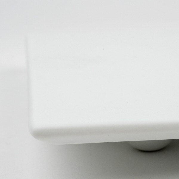 Image of Matte White Footed Flat Rectangular Plate 10.75" 4
