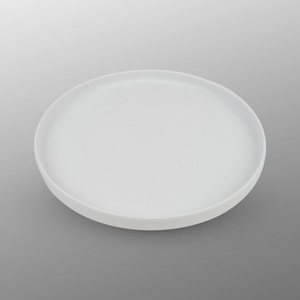 Image of Matte White High Rim Round Plate 9" 1