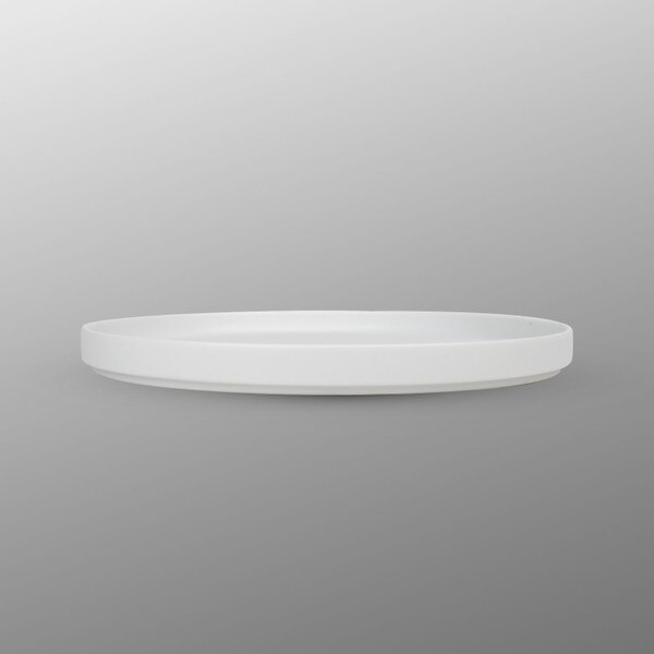 Image of Matte White High Rim Round Plate 9" 2