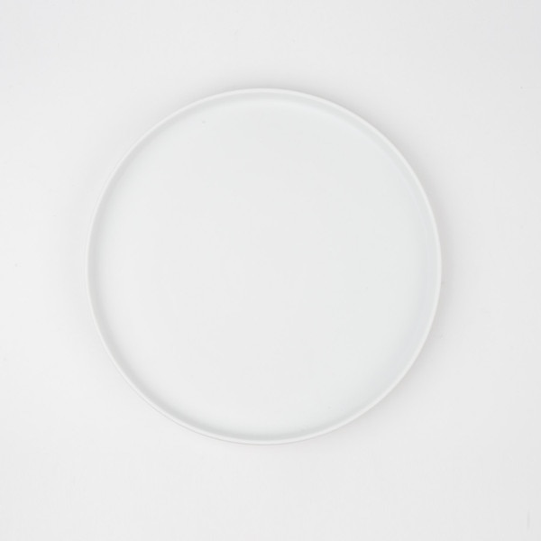 Image of Matte White High Rim Round Plate 9" 3