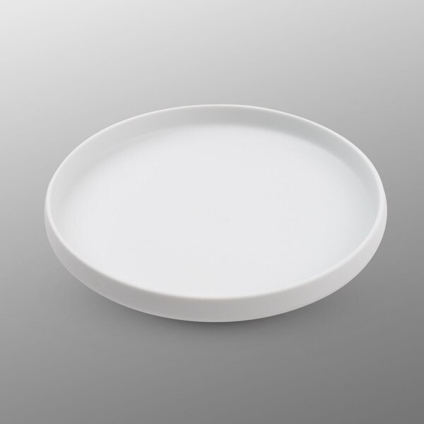 Image of Matte White High Rim Round Plate 7" 1
