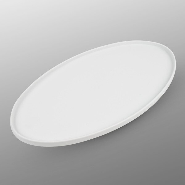 Image of Matte White High Rim Oval Plate 12.75" 1