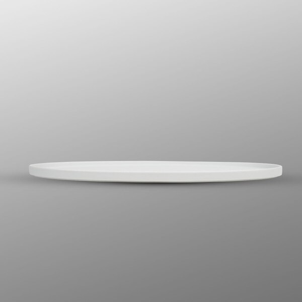 Image of Matte White High Rim Oval Plate 12.75" 2