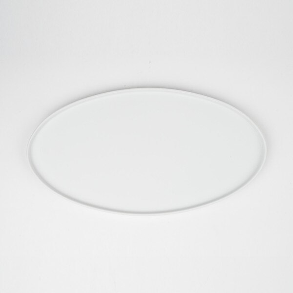 Image of Matte White High Rim Oval Plate 12.75" 3