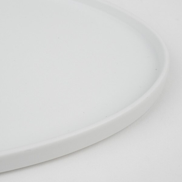 Image of Matte White High Rim Oval Plate 12.75" 4