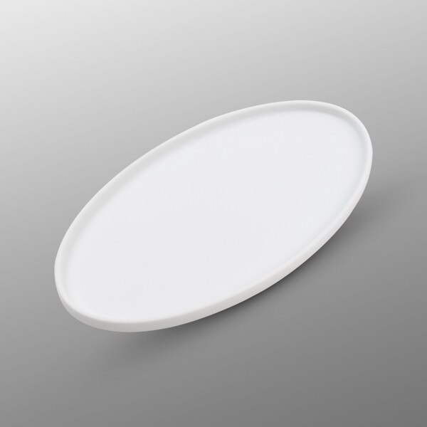 Image of Matte White High Rim Oval Plate 7.75" 1