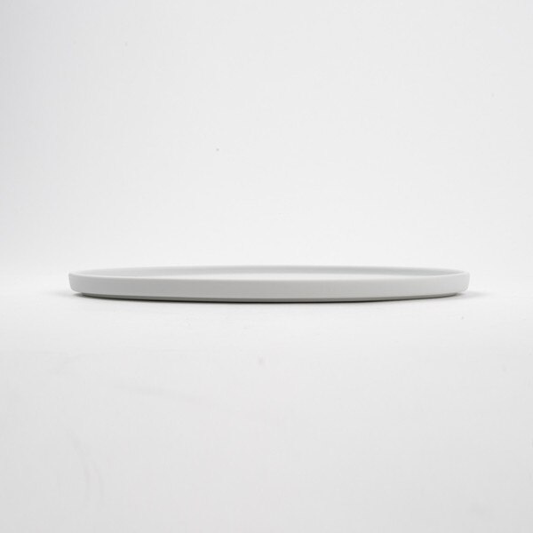 Image of Matte White High Rim Oval Plate 7.75" 2