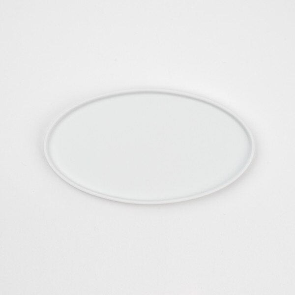 Image of Matte White High Rim Oval Plate 7.75" 3