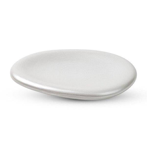 Image of Pearl White Handmade Bean Plate 7.25" 1