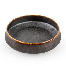 Smoky Charcoal Brown High Rim Plate 7.5"