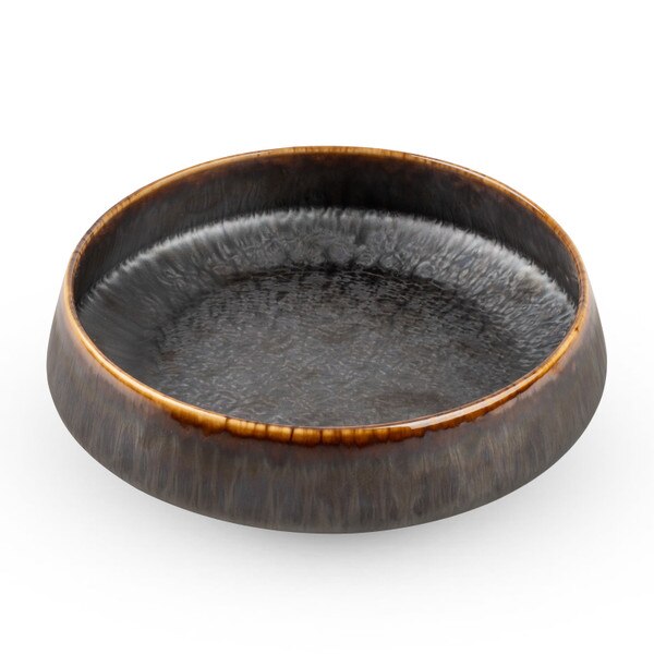 Image of Smoky Charcoal Brown High Rim Plate 7.5" 1