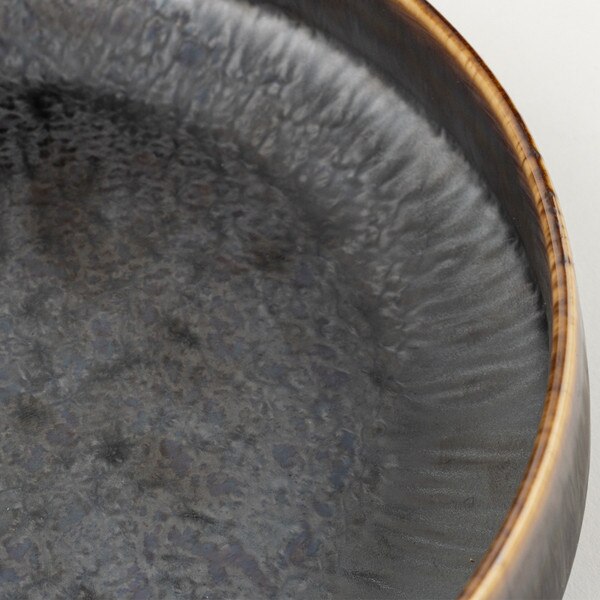 Image of Smoky Charcoal Brown High Rim Plate 7.5" 4