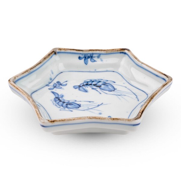 Image of Light Blue Shrimp Hexagon Plate 7.5" 1