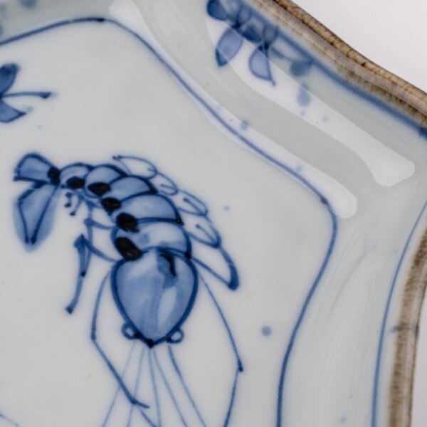 Image of Light Blue Shrimp Hexagon Plate 7.5" 4