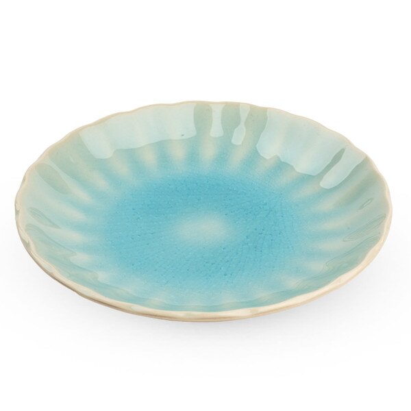 Image of Blue Kikuwari Plate 6.75" 1