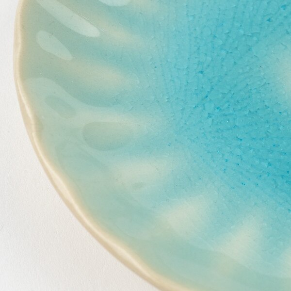 Image of Blue Kikuwari Plate 6.75" 4