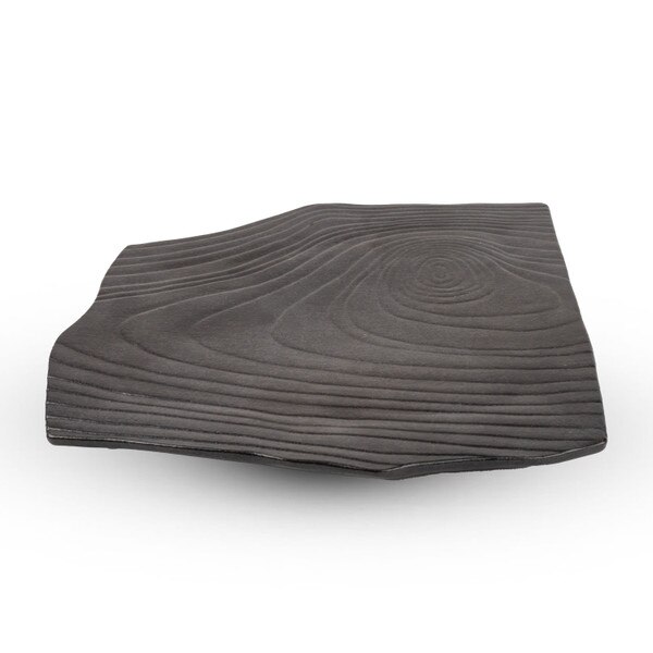 Image of Black Wood Abstract Plate 7.75" 1