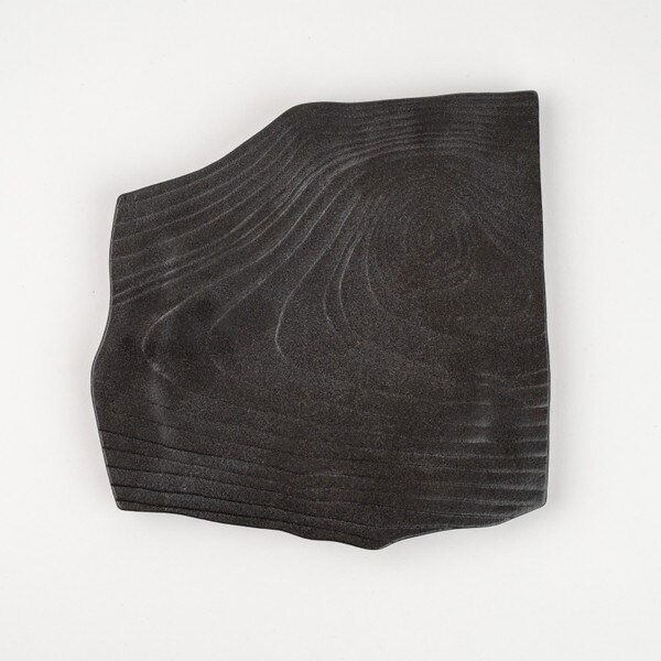 Image of Black Wood Abstract Plate 7.75" 3