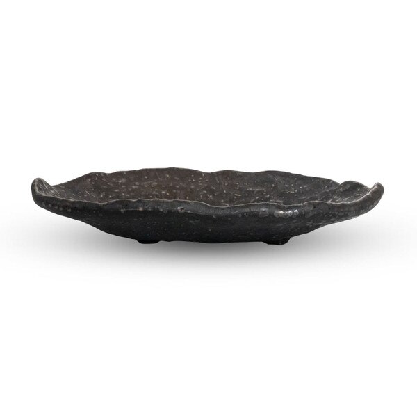 Image of Metallic Abstract Oval Plate 8.25" 2