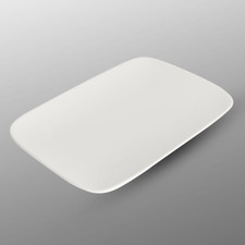 Korin Durable White Round Edged Rectangular Plate 7.5"