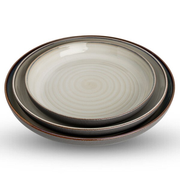Image of Korin Durable Beige Spiral Round Plate 7.75" 4