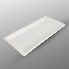 Korin Durable White Rimmed Rectangular Plate