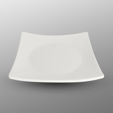 Korin Durable White Raised Corner Square Plate