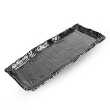 Korin Durable Black Textured Rectangular Plate 16"